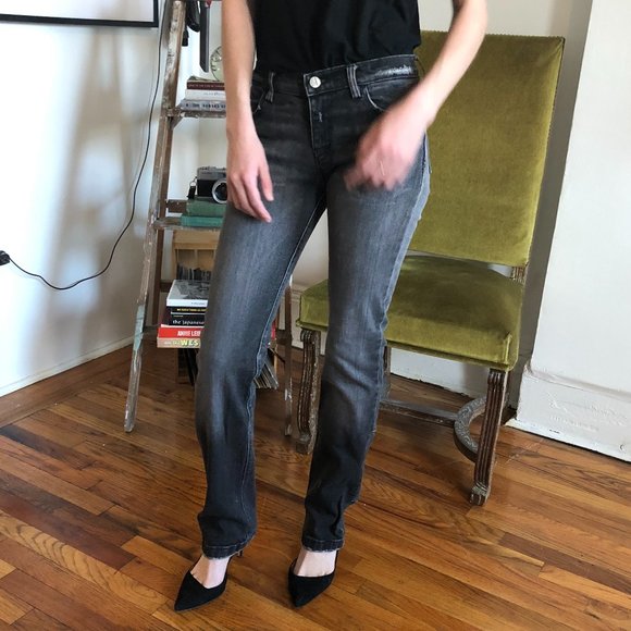 Vintage Y2K KSUBI TSUBI Distressed Straight Leg Denim Jeans - Charcoal Grey Wash - Picture 13 of 16